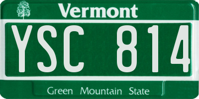 VT license plate YSC814