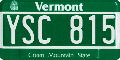 VT license plate YSC815