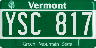 VT license plate YSC817