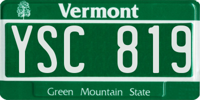 VT license plate YSC819