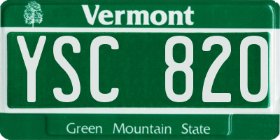 VT license plate YSC820