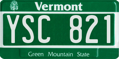 VT license plate YSC821
