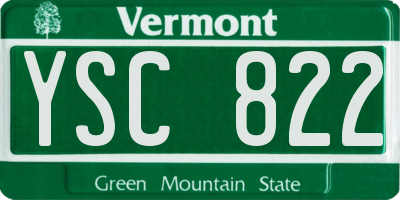 VT license plate YSC822