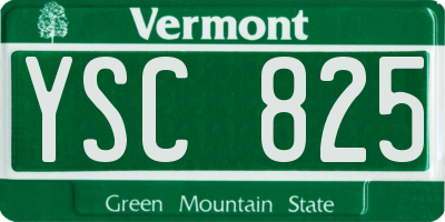 VT license plate YSC825