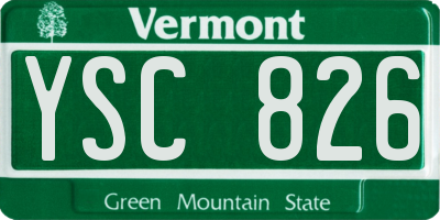 VT license plate YSC826