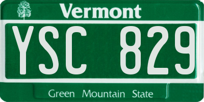 VT license plate YSC829
