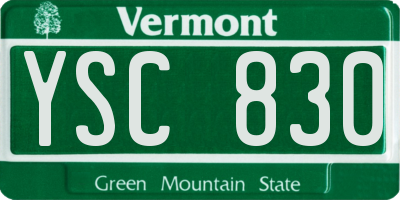 VT license plate YSC830