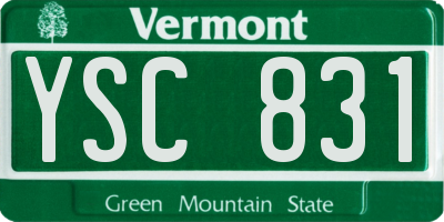 VT license plate YSC831