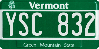 VT license plate YSC832