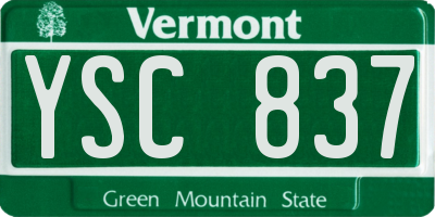 VT license plate YSC837