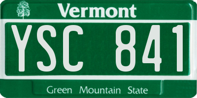 VT license plate YSC841