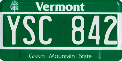 VT license plate YSC842