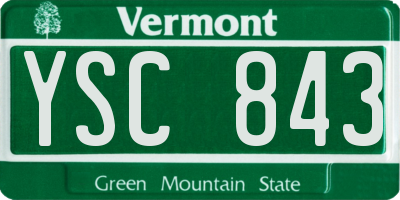 VT license plate YSC843