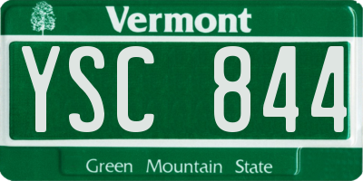 VT license plate YSC844