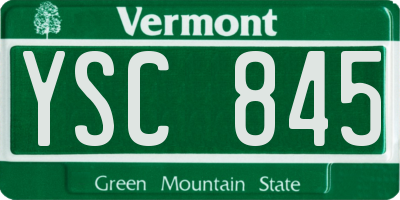 VT license plate YSC845