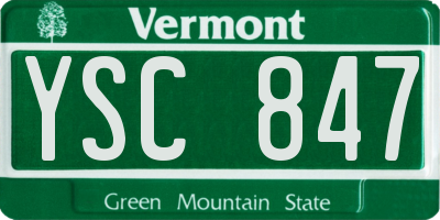 VT license plate YSC847