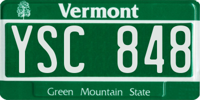 VT license plate YSC848