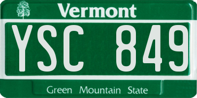 VT license plate YSC849