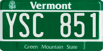VT license plate YSC851