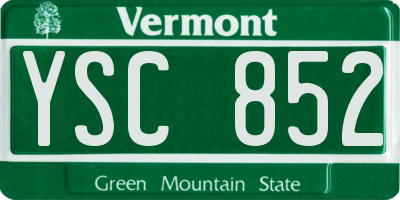 VT license plate YSC852