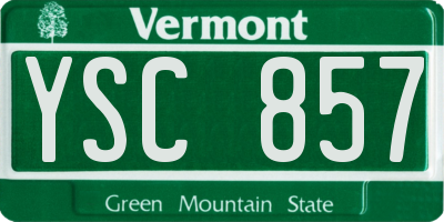 VT license plate YSC857