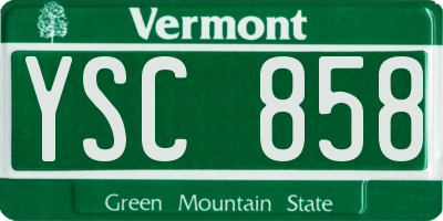 VT license plate YSC858