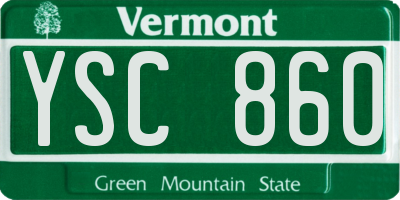 VT license plate YSC860