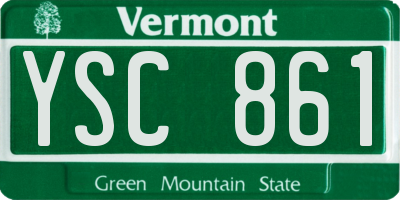 VT license plate YSC861