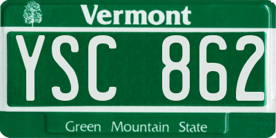 VT license plate YSC862