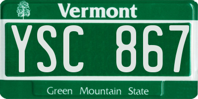 VT license plate YSC867