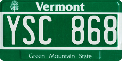 VT license plate YSC868