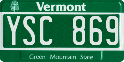 VT license plate YSC869