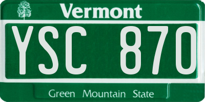 VT license plate YSC870
