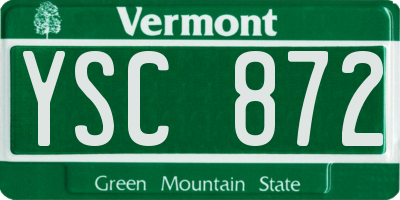VT license plate YSC872