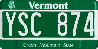 VT license plate YSC874