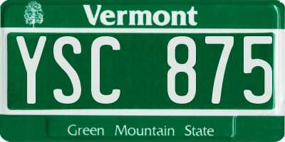 VT license plate YSC875