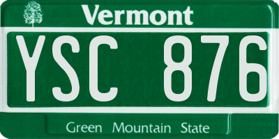 VT license plate YSC876
