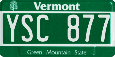 VT license plate YSC877