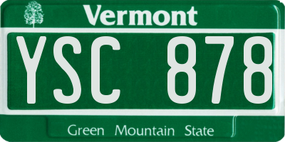 VT license plate YSC878