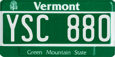 VT license plate YSC880