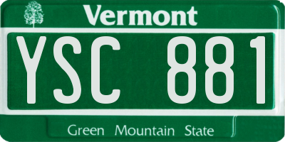 VT license plate YSC881