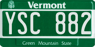 VT license plate YSC882