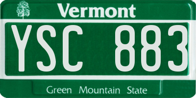 VT license plate YSC883