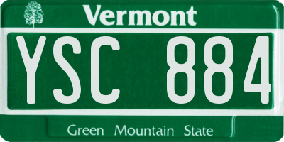 VT license plate YSC884