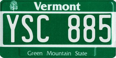 VT license plate YSC885