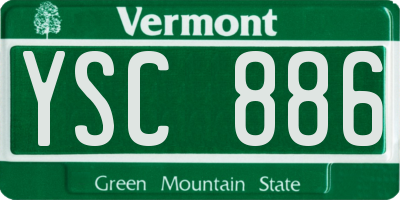 VT license plate YSC886