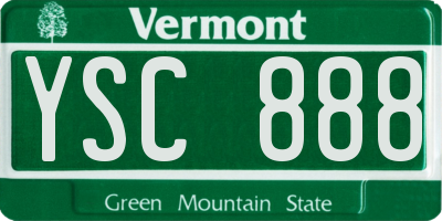 VT license plate YSC888