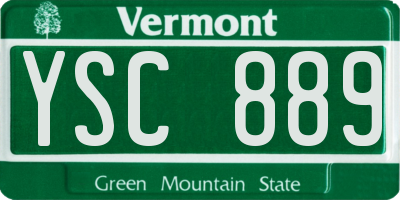 VT license plate YSC889