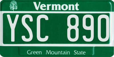 VT license plate YSC890