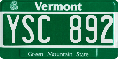 VT license plate YSC892